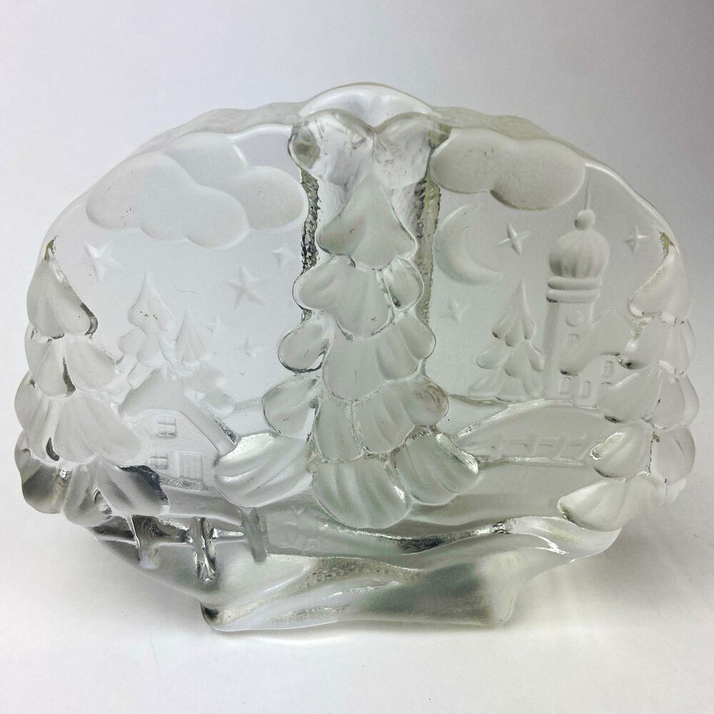 Holiday Walther Glas Solifleur Candle Stick Holder Winter Scene Posey Vase